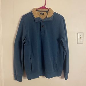 Blue Pullover Sweater w Sherpa Collar